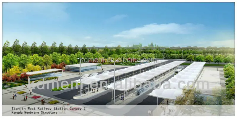 
Parking Lot Canopy awning fabric with PVC/PVDF/PTFE Membrane 