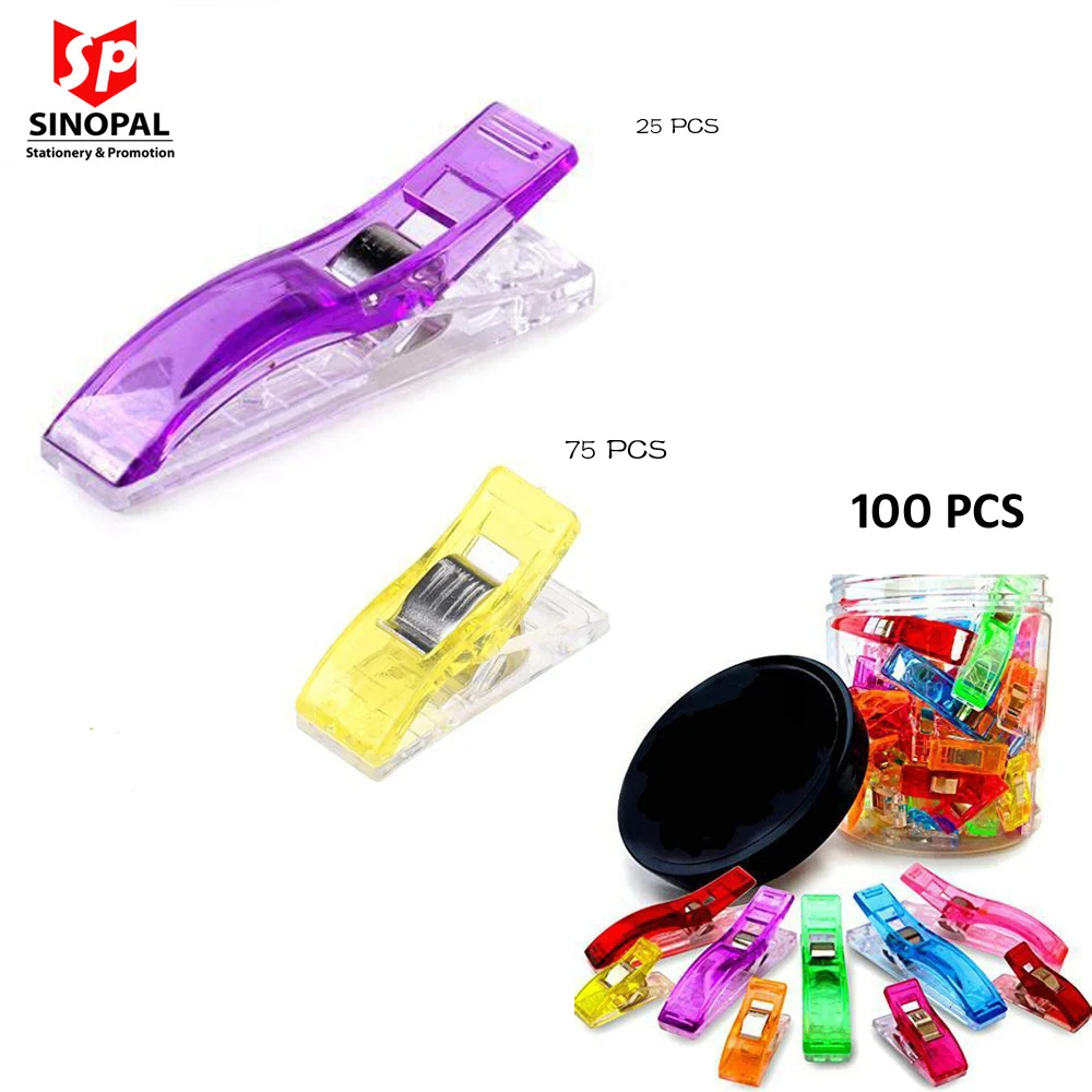 Pack of 100 Multipurpose Plastic Craft Sewing Clip for clothing Assorted Colors For Quilting Crafting
