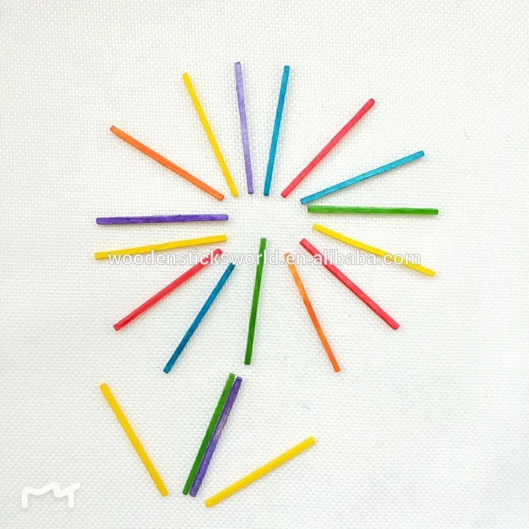 
wooden color match sticks for kids DIY handle craft kit 