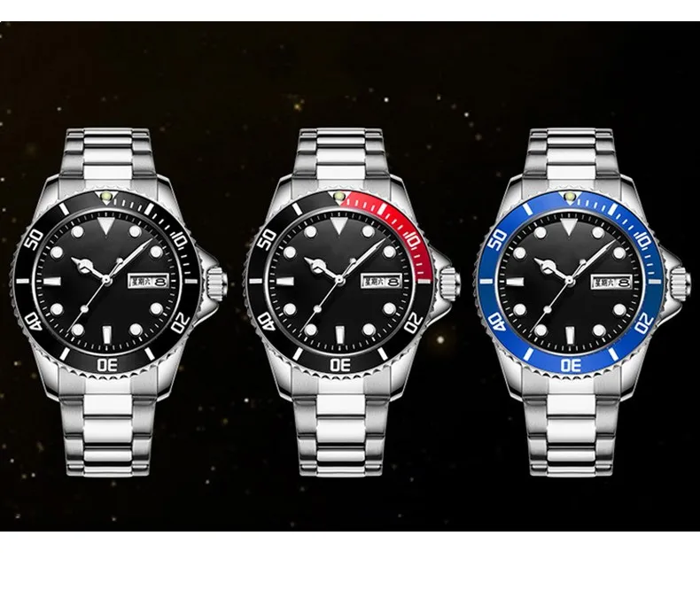 Men Fashion Charm Diver Wrist watches Luxury Quartz Wrist Watch Sport Casual full Stainless Steel quartz Watches