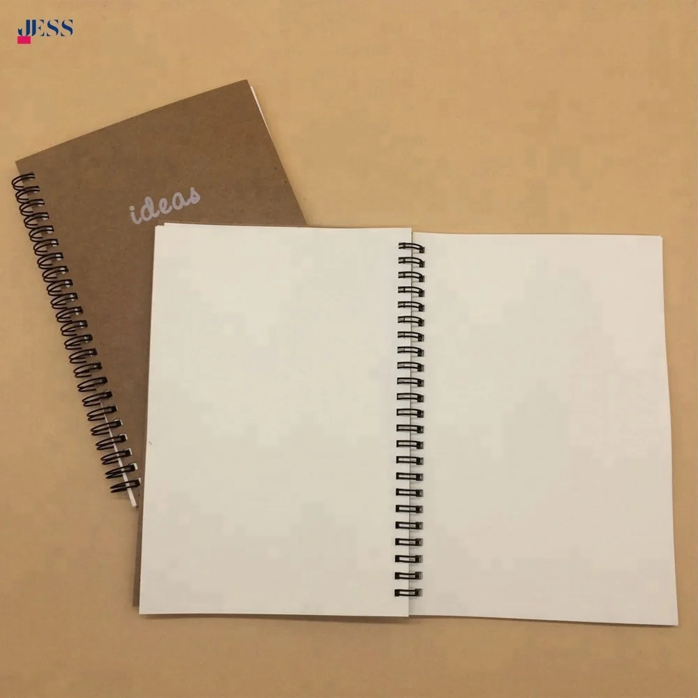 Simple Design Spiral Kraft Paper Blank Notebook Sketch Book