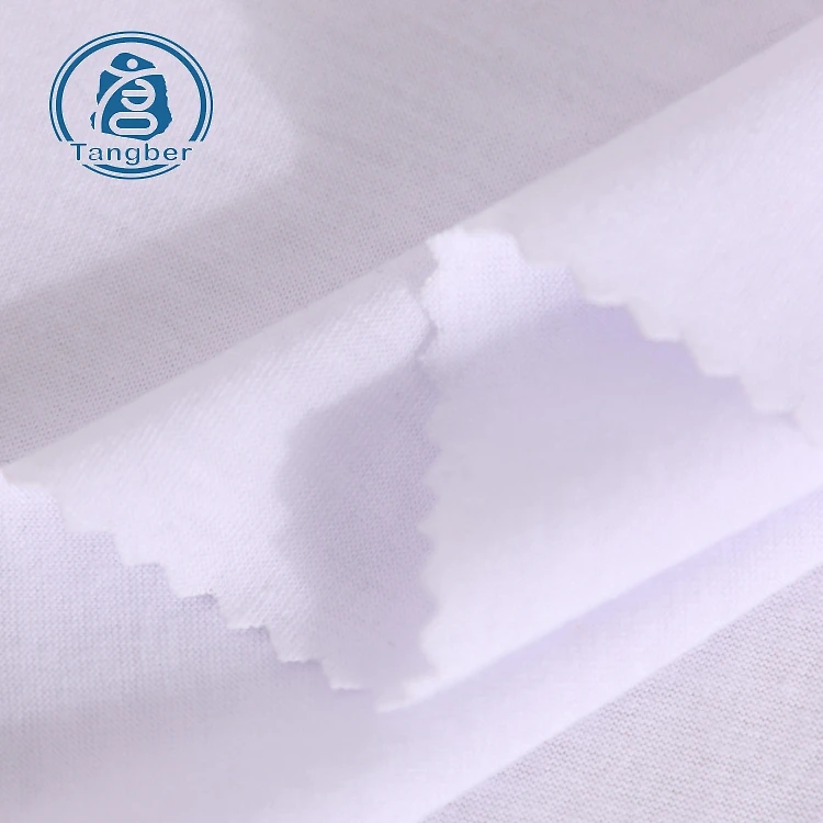 Plain white dying design Knitting Jersey 100% spun polyester cotton feel Fabric