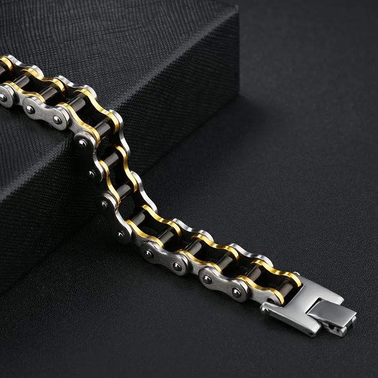 Marlary Multi-Color Punk Jewelry Biker Chain Bracelet Motorcycle Chain Steel Men Bracelet Store Biker Bracelet Store