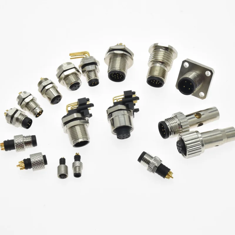 M5 M8 M12 A B D code electrical waterproof screw cable connector