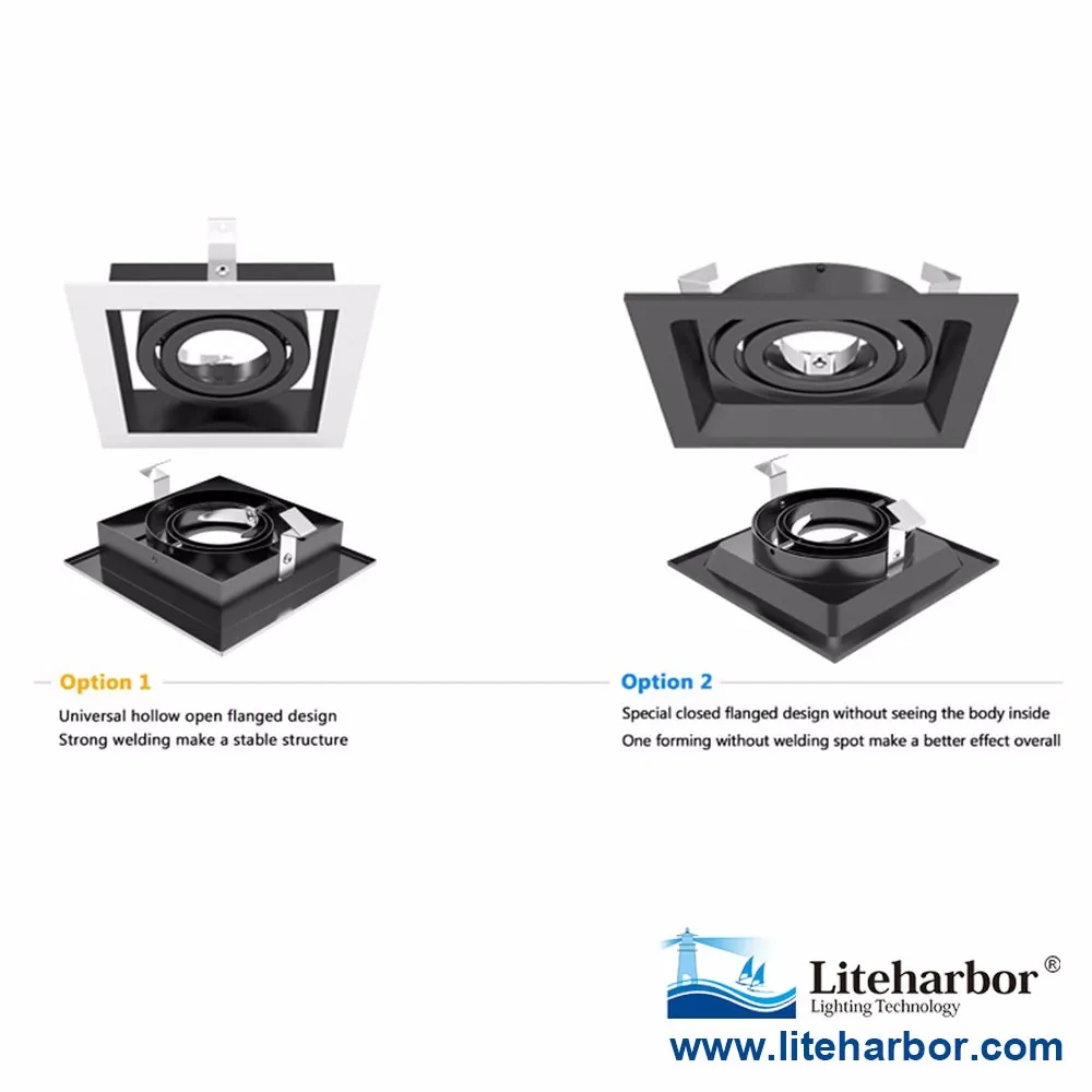 GU10 Grille Lamp 1-Lamp New Construction Ra>80 Gauge Steel Multiple Recessed Downlight For Commercial Lighting