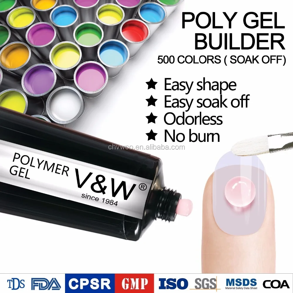VW Oem Private Label 15ml Quick Extension Acryl Gel Set Glitter Color Soak Off Poly Nail Gel Polish Kit 30ml Builder Uv Gel