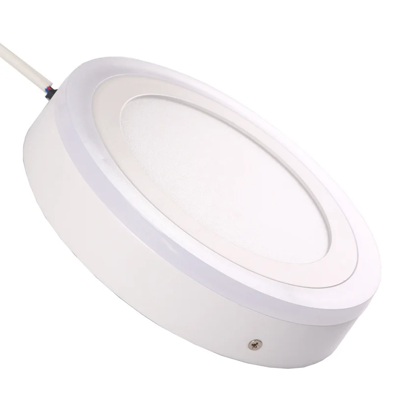High quality double color recessed surface ceiling colour changing square round led panel light 18+6w