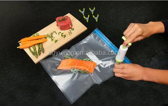 Sous Vide Vacuum Bags For Food Storage,Ziplock Vacuum Bag With Hand Pump