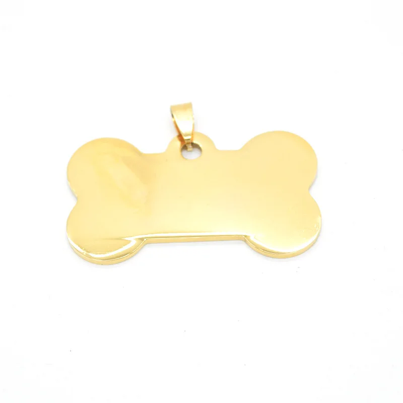 
china manufacturer bulk custom metal engraver blank bone shape silicon id chain necklace dog tag 
