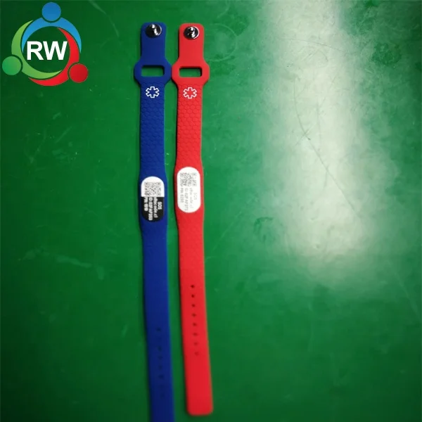 silicone QR code wristband, silicone metal bracelet, adjustable silicone buckle band