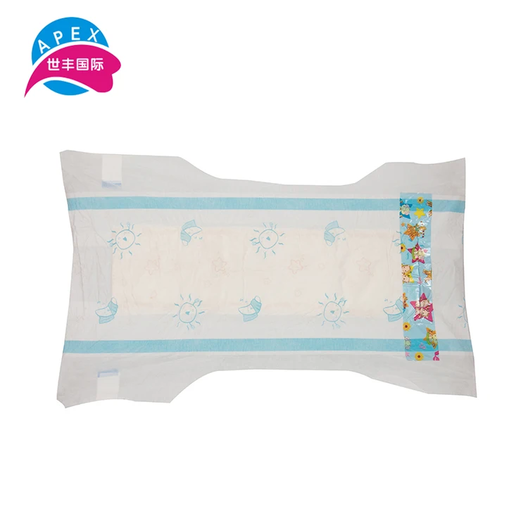 Super soft non woven fabric cheap disposable baby diaper with magic tape