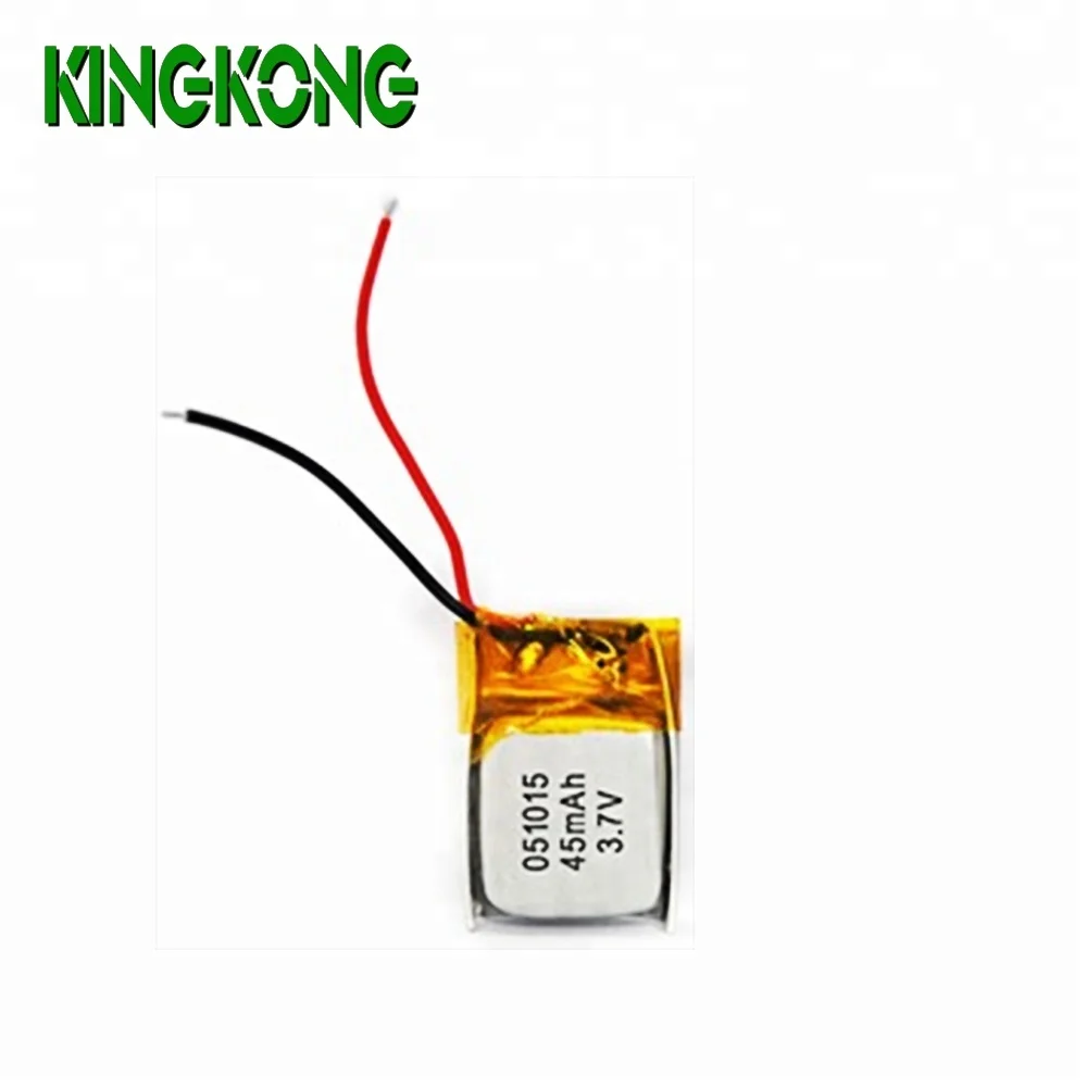 High quality 45mAh 3.7V rechargeable polymer lithium battery