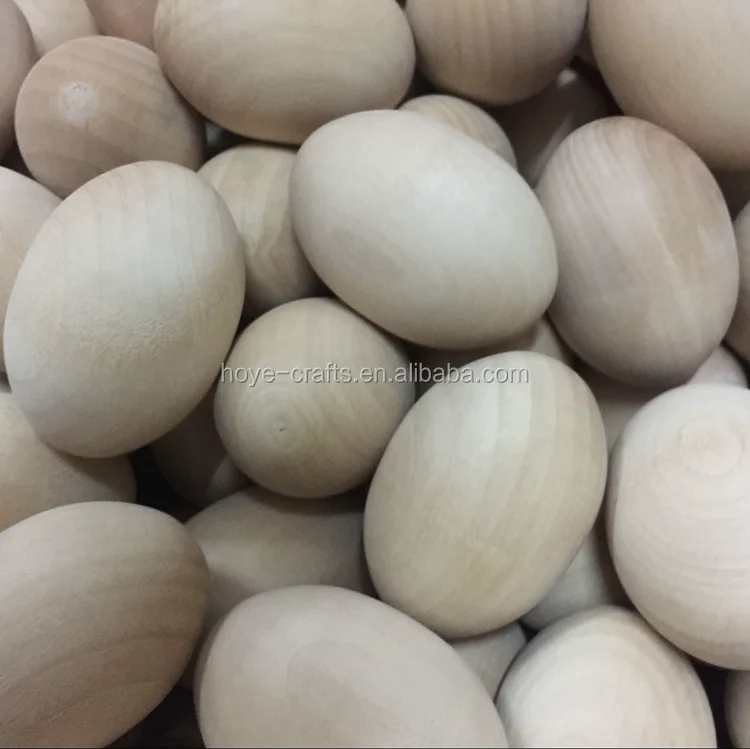 Hoye crafts wooden unfinished egg Hottest kids painting egg toy wood Easter egg