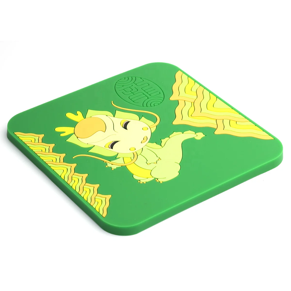 
Cute cartoon cheap soft PVC rubber square beer cup custom shape coasters 