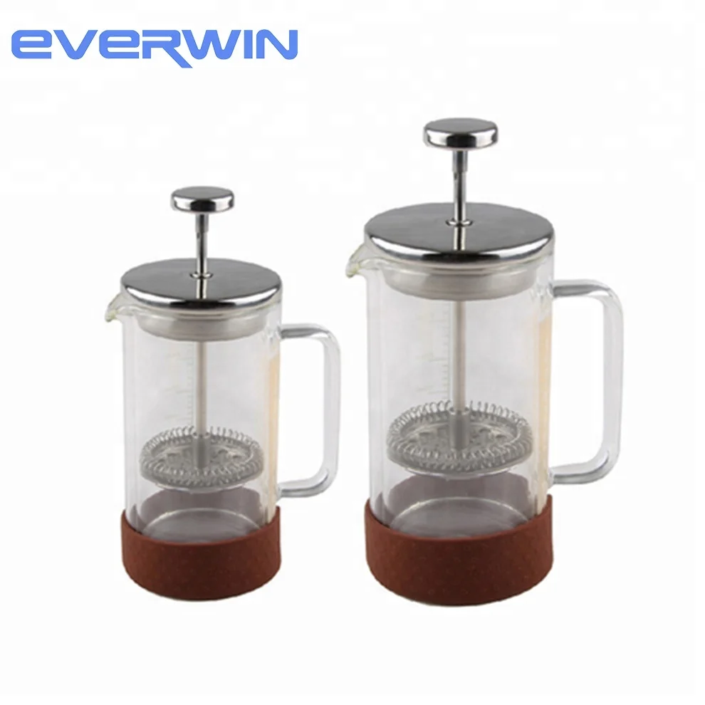 Heat-Resistant double wall Borosilicate Glass Stainless Steel Filter French Press Coffee Maker