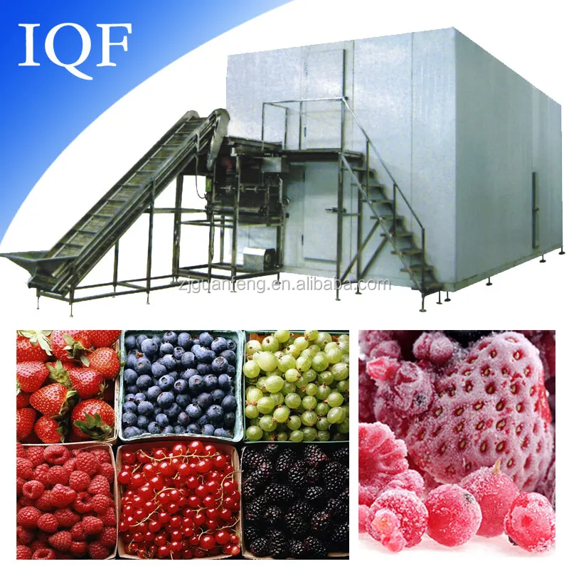 Automatic Sweet Corn Carrots Iqf Quick Freezing Machine Iqf Tunnel Frozen Peas Processing Plant
