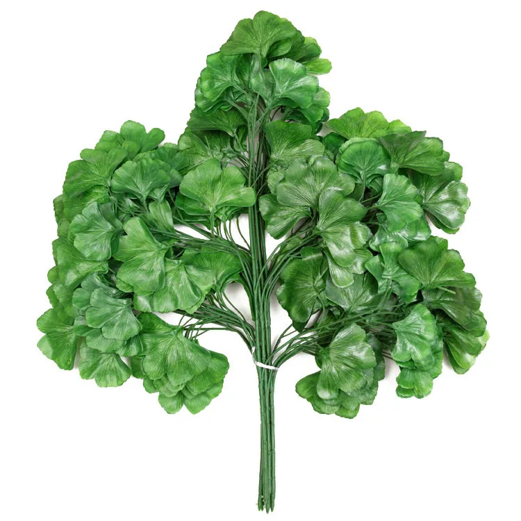 High quality artificial plastic branch ginkgo tree yellow  leaves