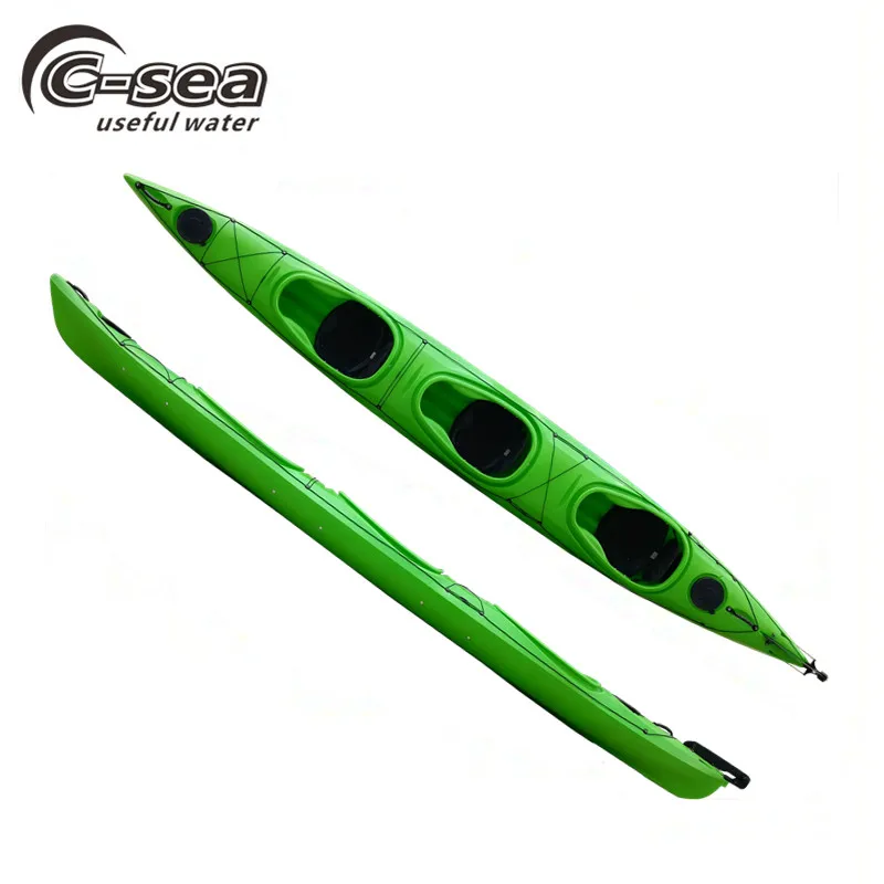 560cm rotomolded plastic triple canoe kayak made by HDPE polyethylene