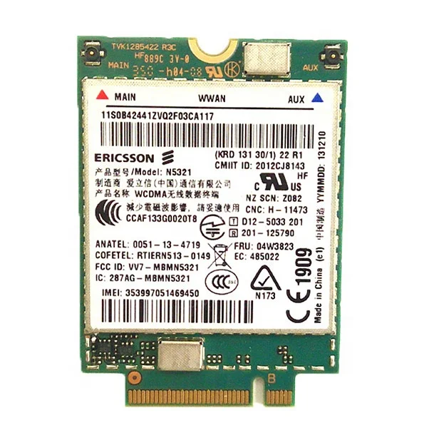Ericsson N5321 Mobile Broadband HSPA+ NGFF M.2 04W3822 04W3823 x1 carbon X230s X240S t431s T440 S540 W540 3G Module WWAN CARD