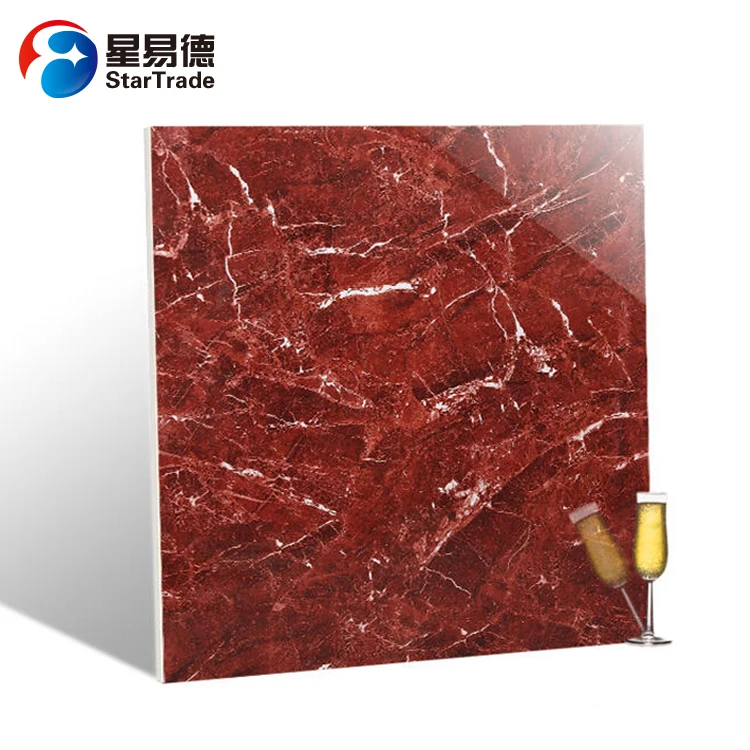 Waterproof bathroom living room polished beauty glazed vitrified red floor tiles