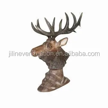 Деревянные декоративные изделия для дома-олень с головой животного