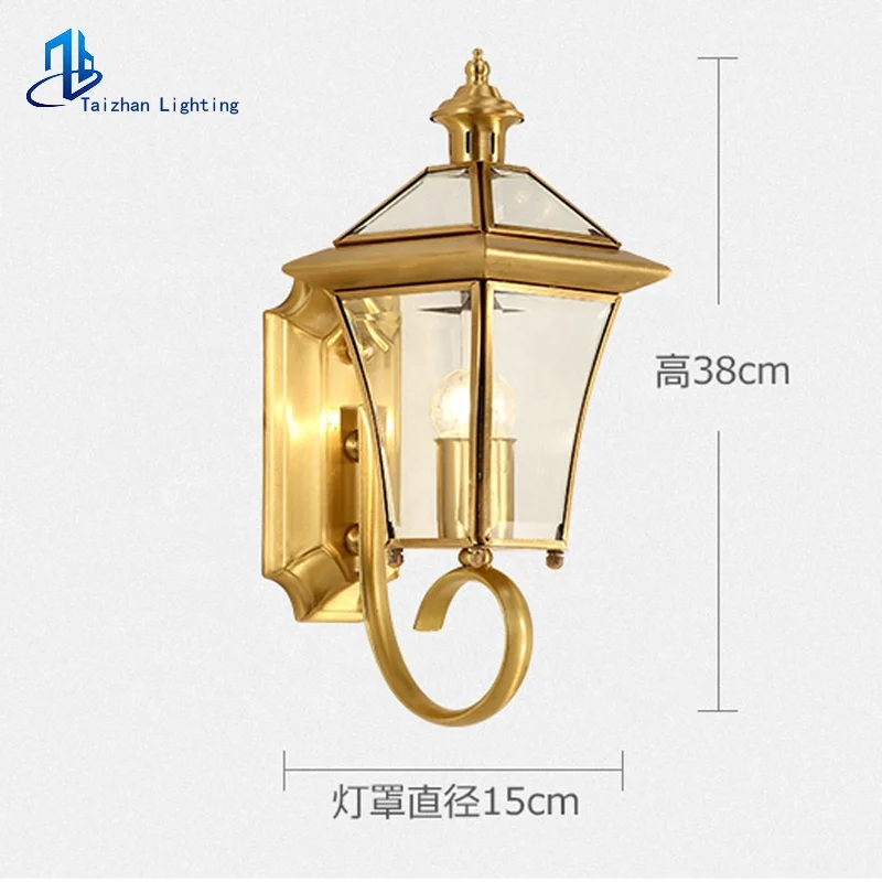 Wall led lights outdoor waterproof hotel room wall light full brass wall lamp k9 glass decorative lighting