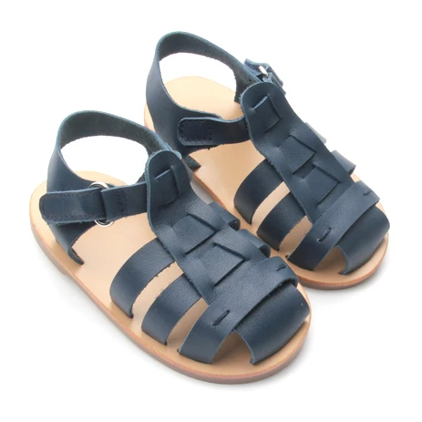 Wholesale Summer Kids Genuine Leather Fashion Hard Bottom Baby Sandal Shoes