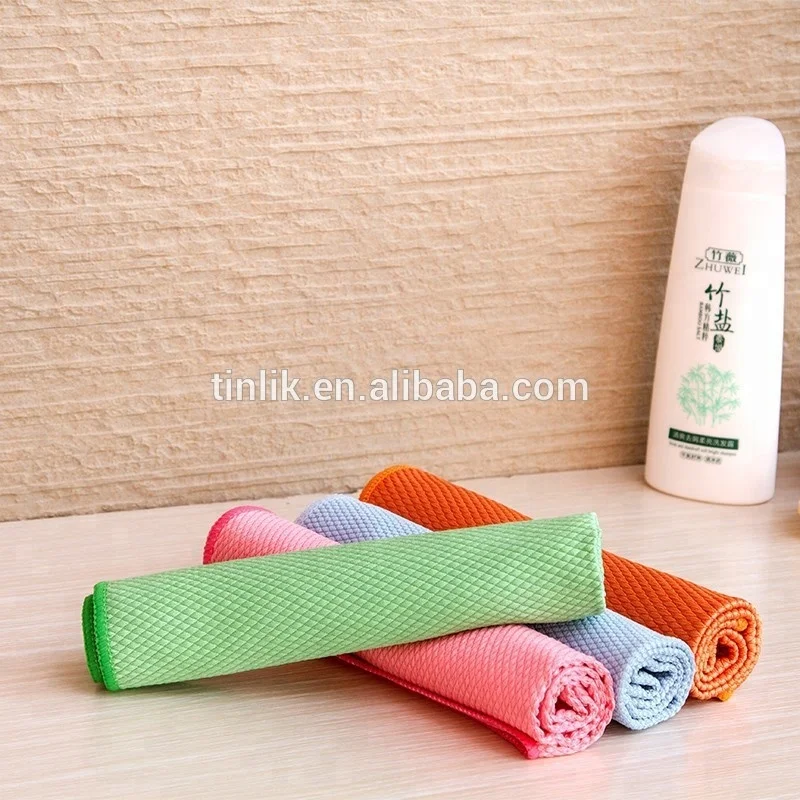 Cheap Top Selling Microfiber Multi-purpose Fish Scale Fabric Glass Cleaning Cloth