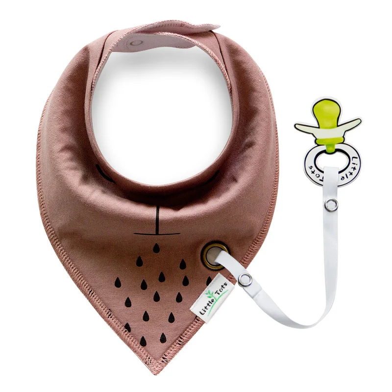 Stock design wholesale baby bandana drool bibs bandana bib with pacifier clip