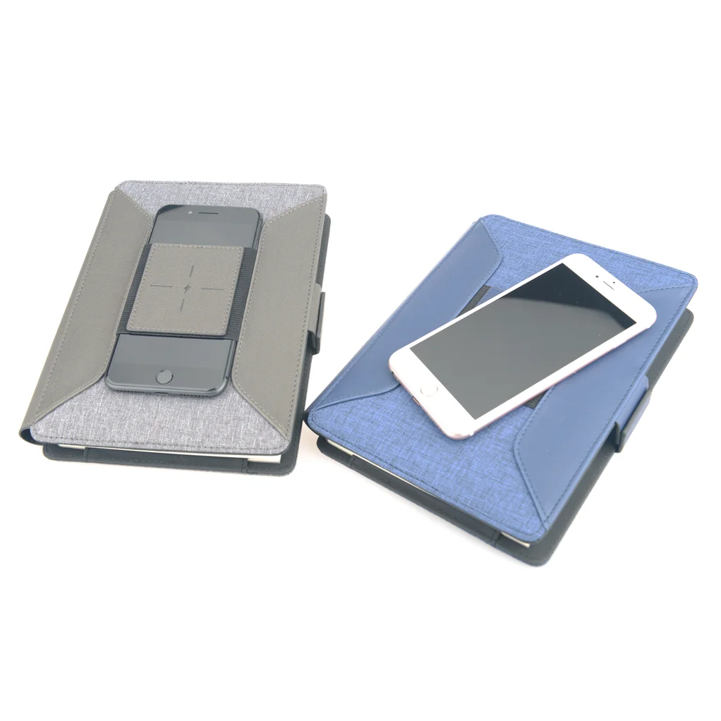 
custom Power Bank notebook/portfolio with and cable charger 