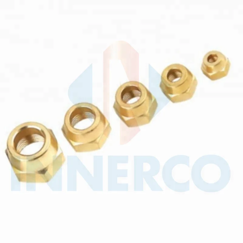 Brass Flare Pipe Fittings Brass Short SAE Flare Nut For Air Conditioner