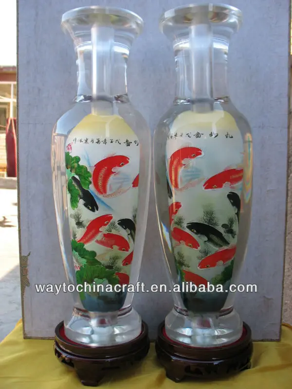 Wonderful inside painting Decoration Glass Vase