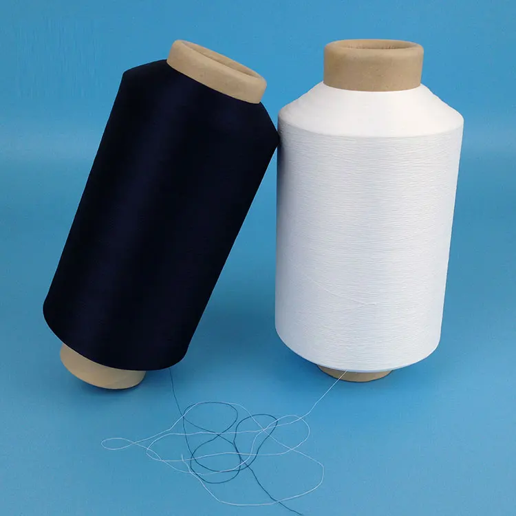 
100% Polyester Semi Dull Dyed Color Twist yarn for knitting fabric, label, seamless knitting 