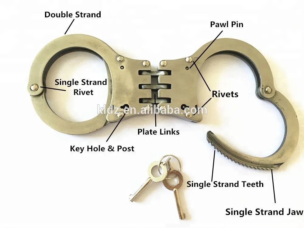 High Quality Silver Color Double Locking Stainless Steel Handcuff