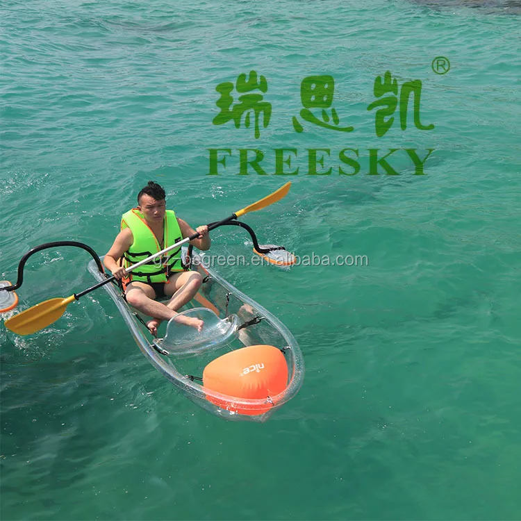 
bottom see through kayak with pedals for river and sea 