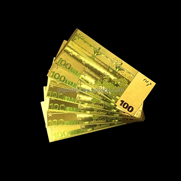 Reliable and luxury gamble gold 100 euro banknotes gold foil currency