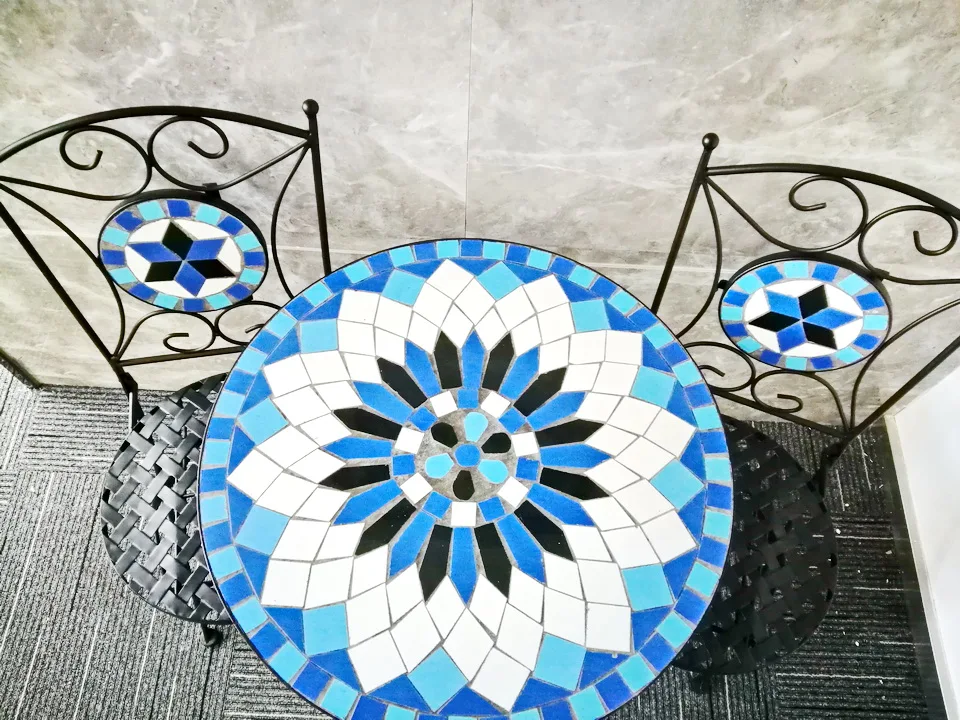 Уличная мозаичная художественная металлическая садовая мебель