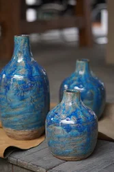 Antique Nice Looking China Porcelain Luxury Vase Flower Table  Blue Vase