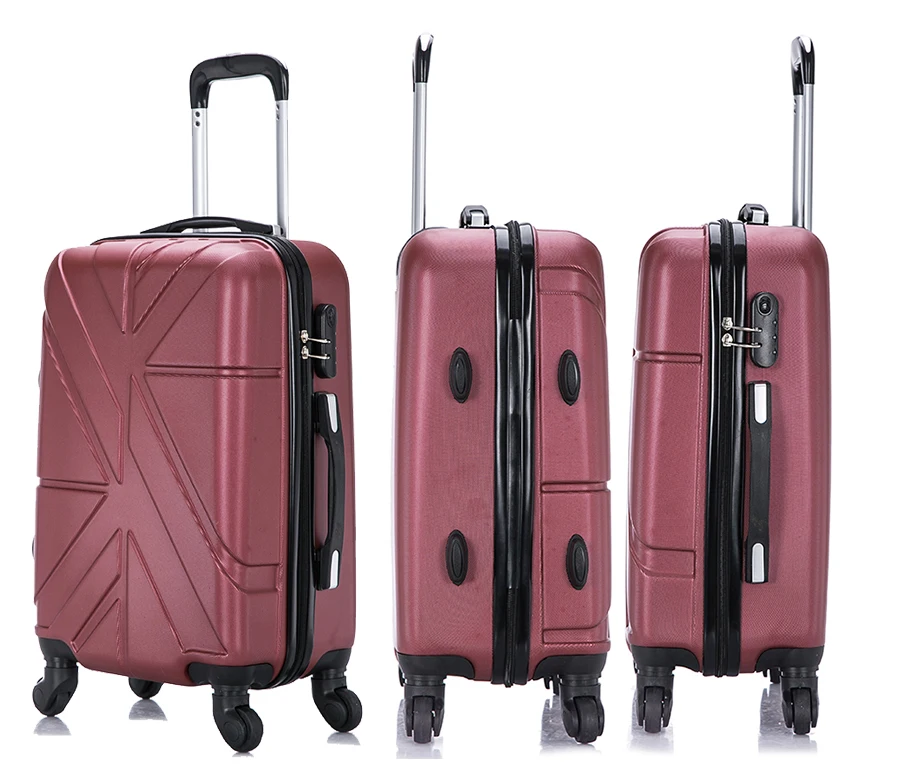 Для мужчин и женщин, новый модный дизайн, 3 предмета, сумка-тележка из поликарбоната, красные дорожные чемоданы, чемодан из АБС-пластика