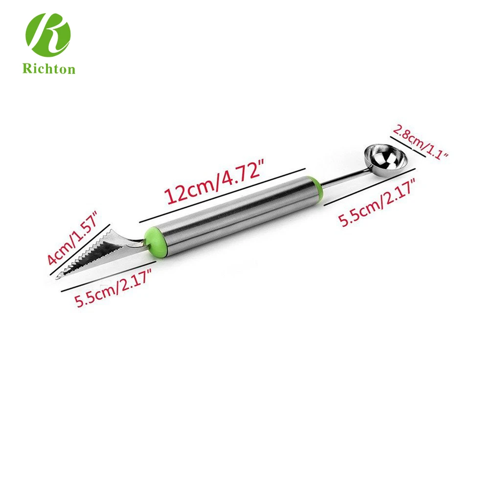 2 in 1 Fruit Carving Tools with Watermelon Slicer melon Baller and Hami Corer