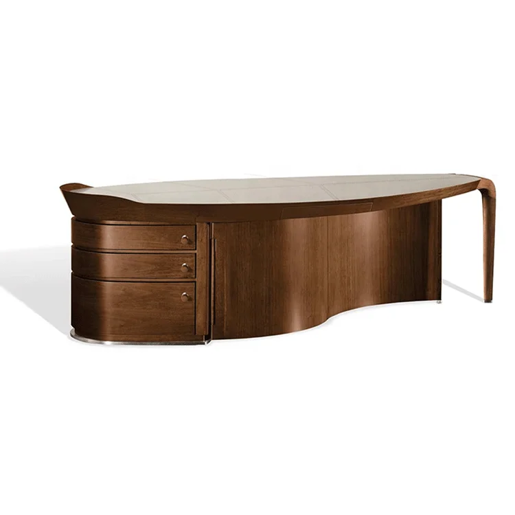 Офисный стол из массива дерева и кожи для кабинета офисный стол для конференц-зала