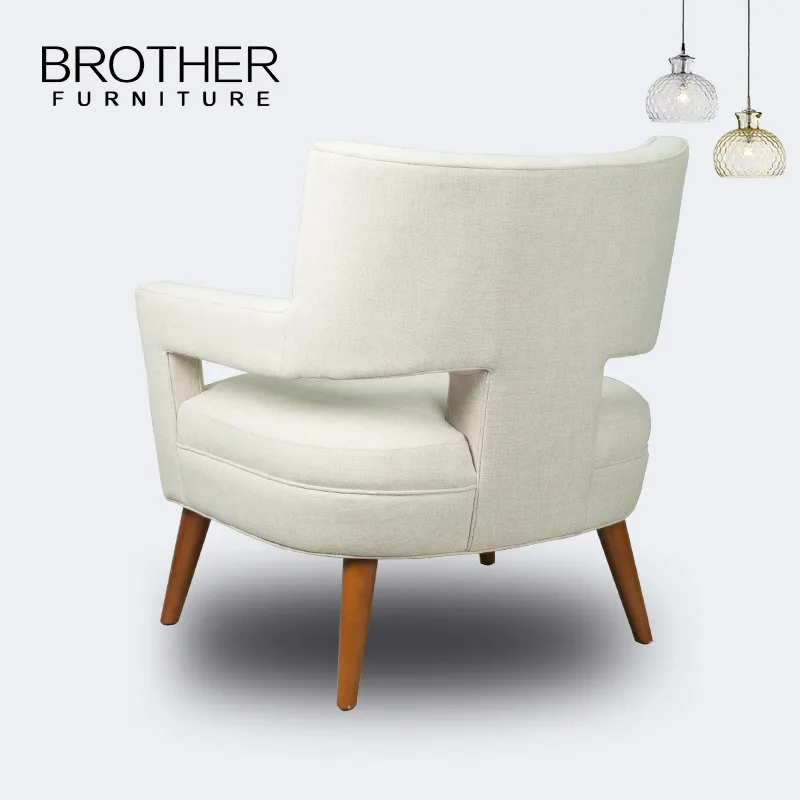 New products in 2022 Modern office furniture reception room white single sofa accent chair fabric