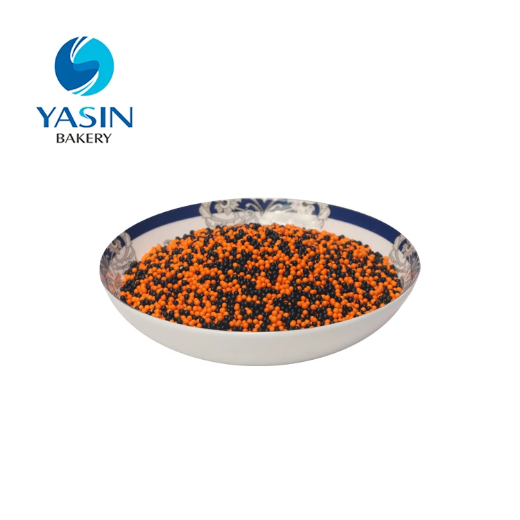 Оранжевый и черный Сахар Перл на десерт