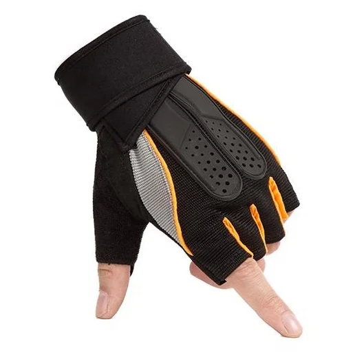 Non Slip Wearable Weightlifting Fitness Wristband Gloves Half Finger Sport Gym Gloves