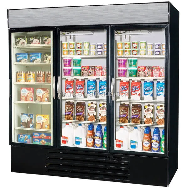 Three Glass Door Display Fridge for Drink