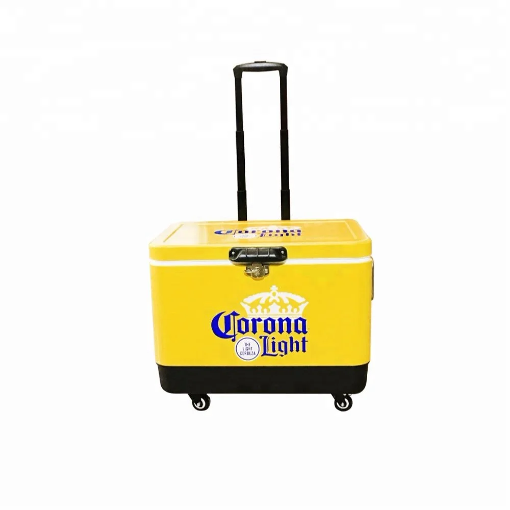 51L Ice Cooler Box with Wheels for Outdoor Camping Fishing Large Capacity  portable cooler wine/ beer cooler box