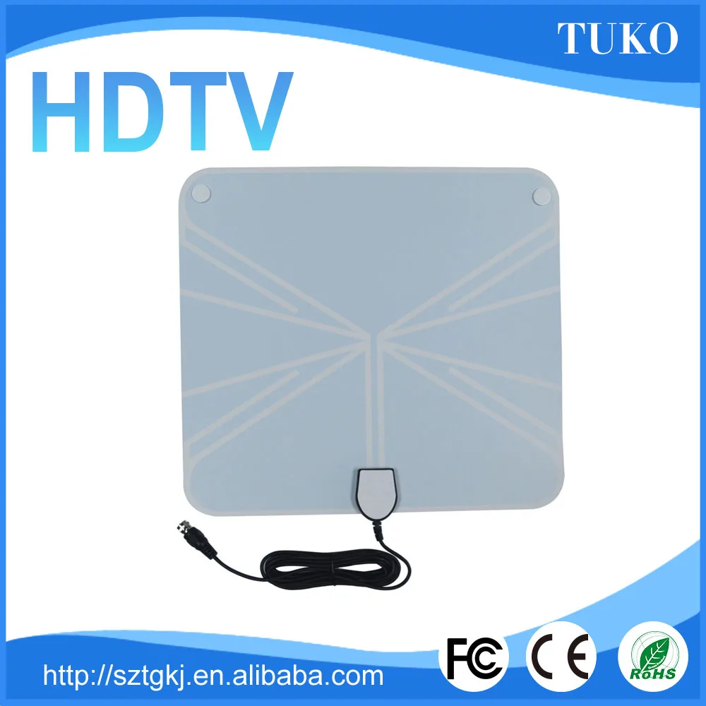 Для продажи новейших плоский тонкий крытый активное 25dbi цвет uhf hdtv антенны для тв