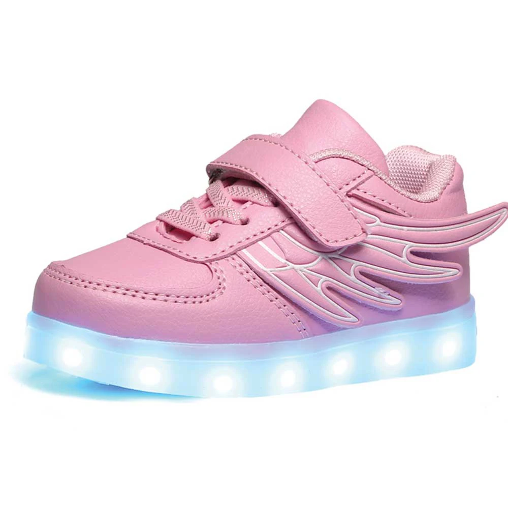 New Kids Led Sneakers boys Girls Stripe Sport Running Shoes Baby Lights Fashion Sneakers Children Luminous Casual Shoes