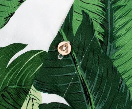 
2019 Latest Arrival summer green brown leaf short sleeve Hawaiian rugby shirts 