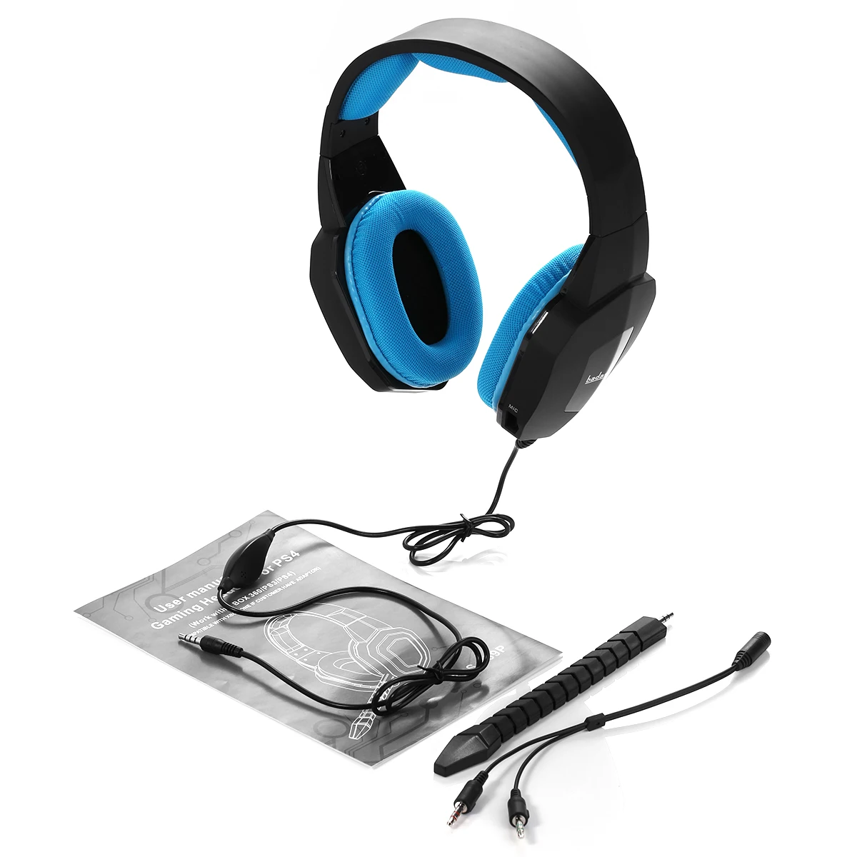 5-in-1 simple 3.5mm wired gaming Headphones for PlayStation 4 PC Mobile Tablet with detachable Microphone